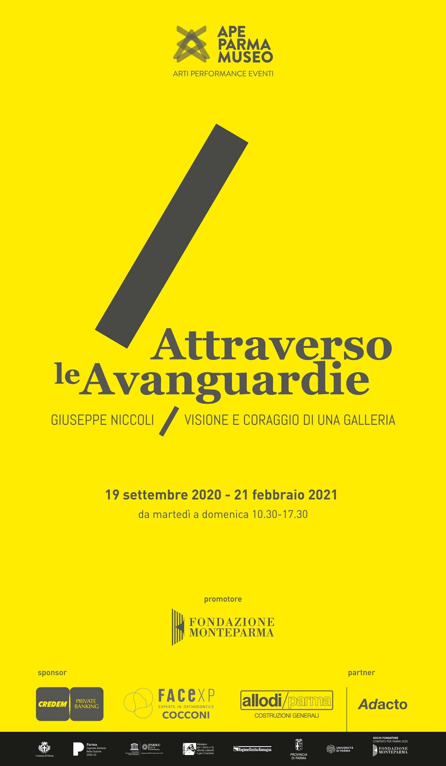 Locandina mostra Attraverso le avanguardie - APE Museo Parma