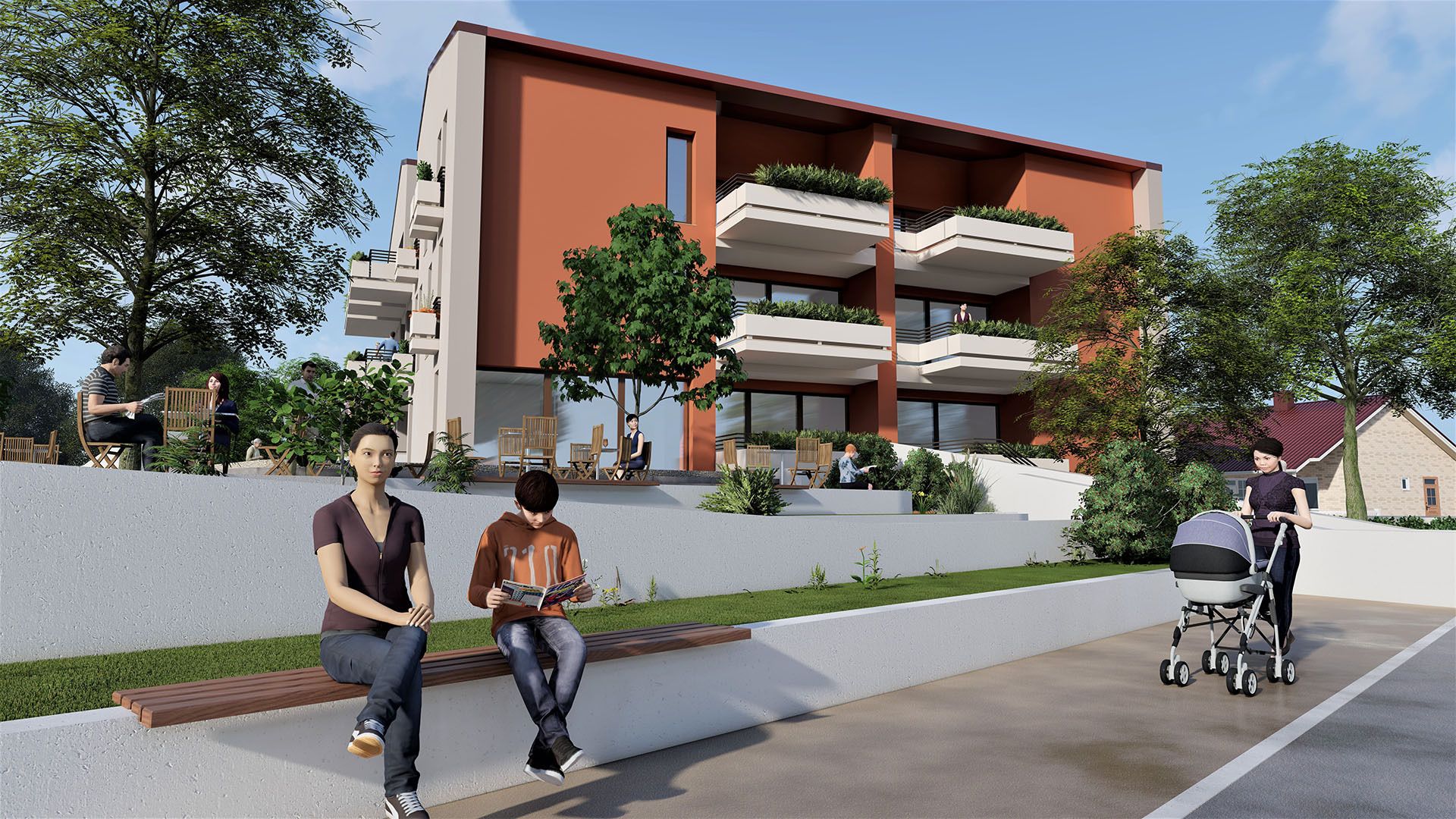 Rendering Cittadella del Benessere a Vigheffio - Parma