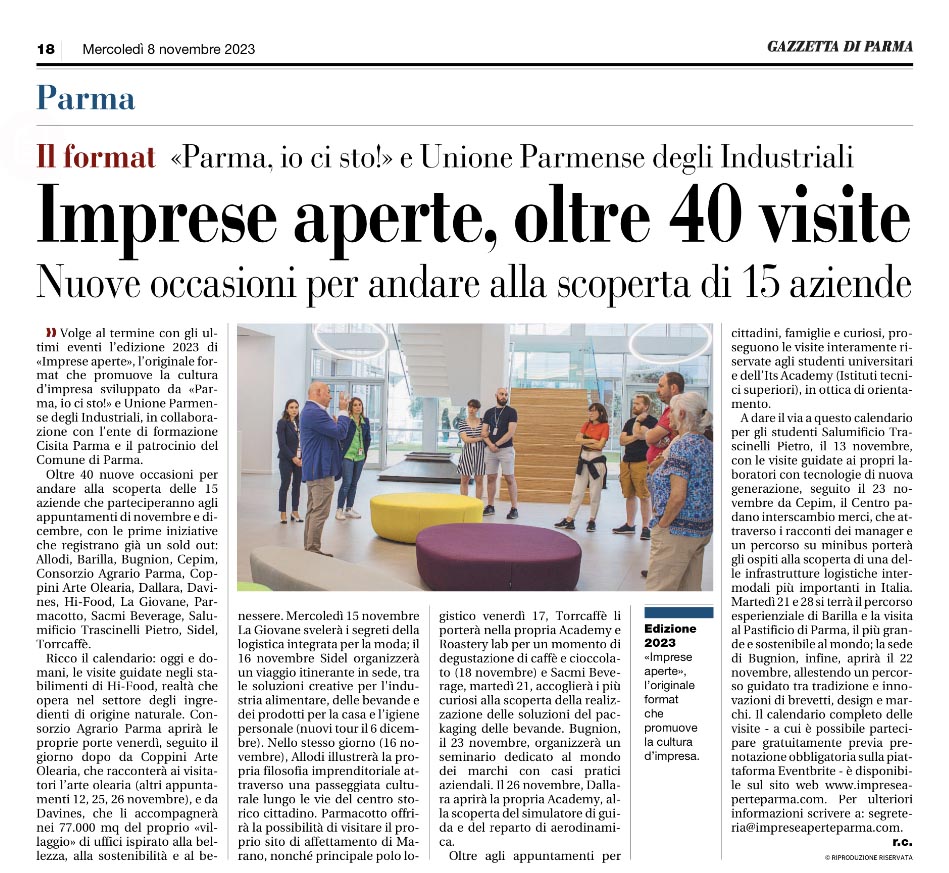 Imprese aperte, oltre 40 visite - Gazzetta di Parma