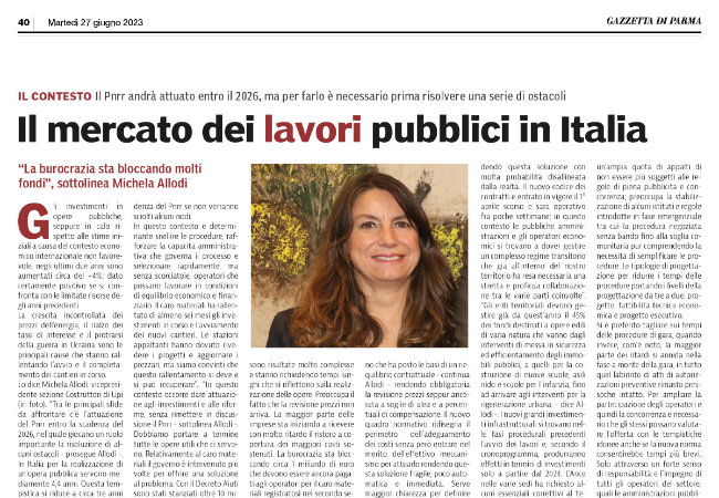 Il mercato dei lavori pubblici in Italia